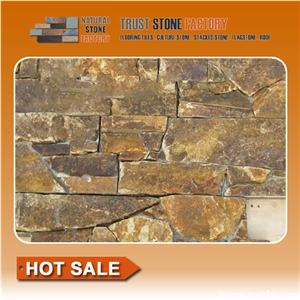 Rusty Quartzite Stacked Stone Wall Tiles