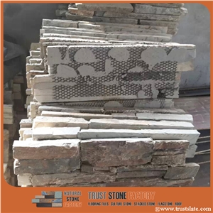 Rusty Slate Stacked Stone Veneer Panels,Wall Tiles Ledgestone,Fireplace Decoration,On Sale China