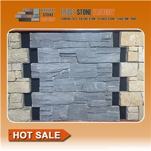 Slate Cultured Stone,Blue Gray Slate Ledgestone,Stone Wall Veneer Stone,Fireplace Decoration