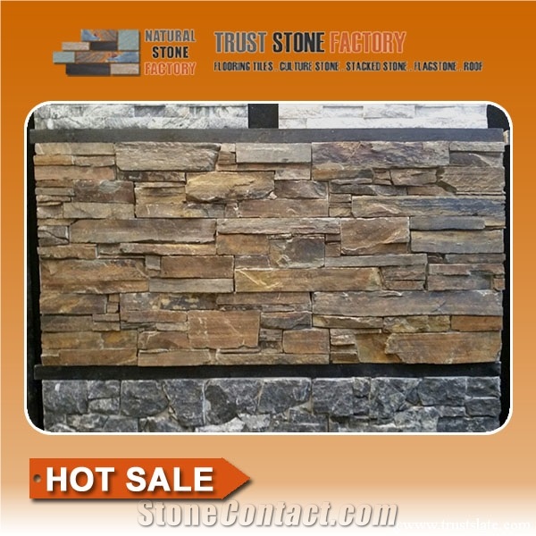 Stone Wall Tile Fireplace,Stone Wall Walls Landscaping,Multicolor Quartzite Stone Wall Tile