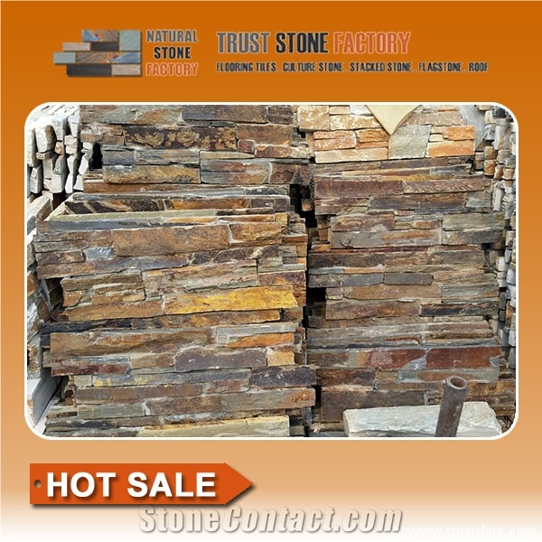 Stone Wall Tile Fireplace,Stone Wall Walls Landscaping,Multicolor Quartzite Stone Wall Tile