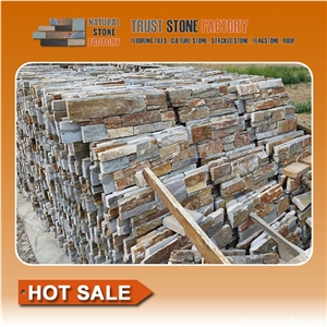 Wall Fireplace Decoration,Multicolor Quartzite Stone Wall Panels Send to the Us,Quartzite Stone Wall Tile
