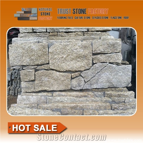 Yellow Stacked Stone Fireplace,Exteria Stacked Stone Veneer,Real Stacked Stone