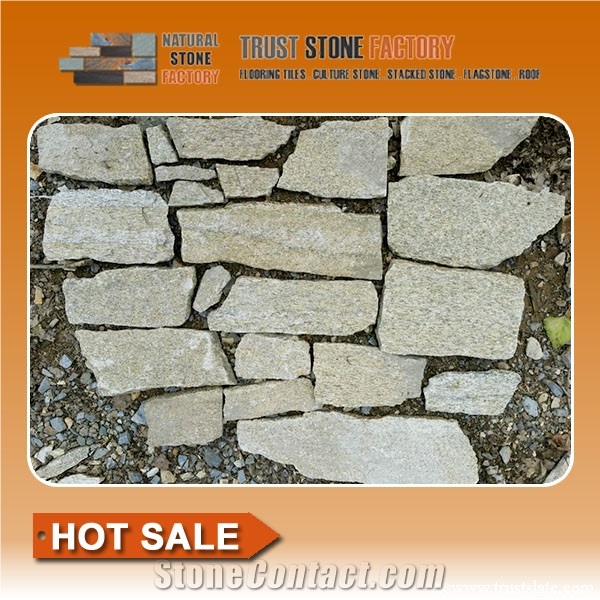 Yellow Stacked Stone Fireplace,Quartzite Stacked Stone Veneer,Stacked Stone Veneer from China