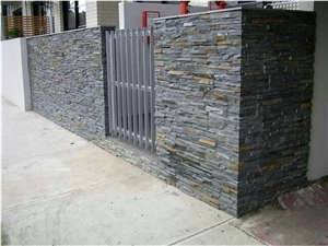 Black Landscaping Stone,Dark Grey Quartzite Cultured Stone,Wall Cladding Quartzite