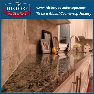 Best Selling Style Caladonia Grey Granite Countertops, Granite Kitchen Countertops, Polished, Sawn Cut, Sanded, Rockfaced, Sandblasted, Tumbled Fininshed