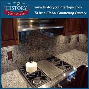 Blue Eye Granite Kitchen Tops for Sales, Polished Surface Countertops with Custom Edging, Standard Size Countertops for Multi-Family Projects