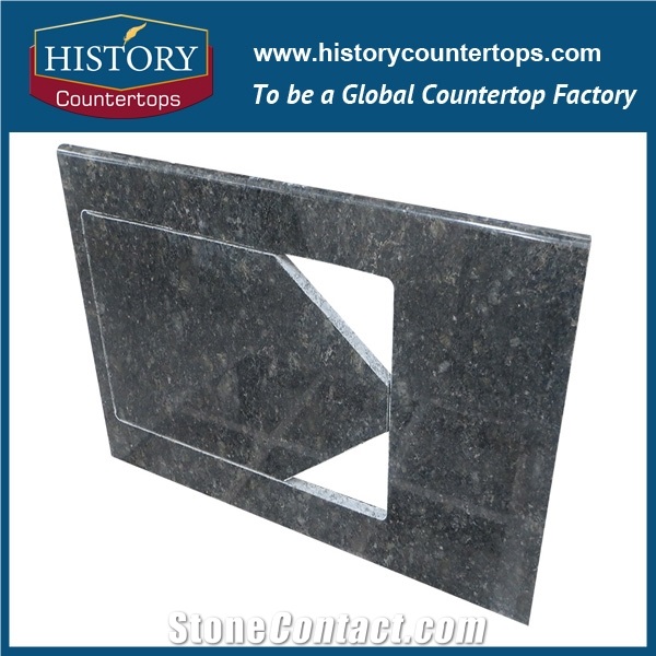 China Butterfly Green Granite Countertops Laminated Bullnose Edge, Kitchen Solid Surface Worktops for Sales, Engineered Tops for Hospitality Projects