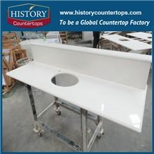 China Factory White Color Stellar Snow Artificial Quartz Engineered Stone Bathroom Countertops,Solid Surface Vanity Top,Custom for Hospitality & Multi-Family Projects