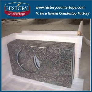 Hot Selling China Natural Stone Granite Sapphire Blue Granite, Granite Building Materials for Bathroom Countertops, Custom Vanity Tops
