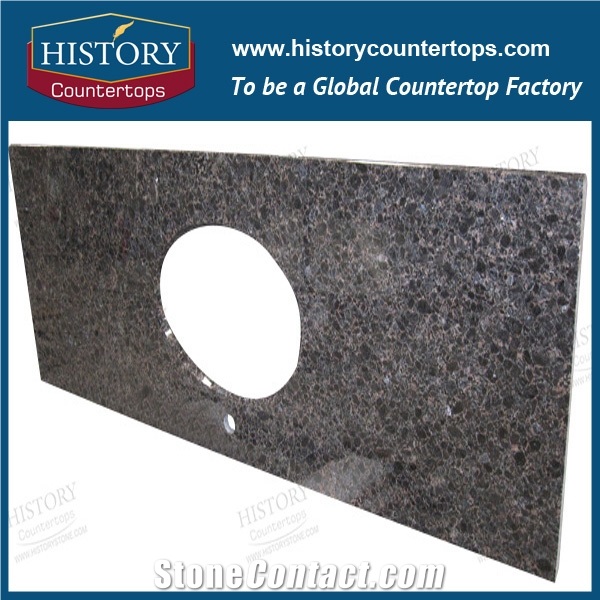 Imperial Brown Granite Countertops Om Sales, Polished Surface Kitchen Tops with Flat Edg for Hospitality and Multi-Family Projects