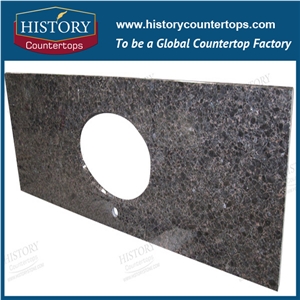 Imperial Brown Granite Countertops Om Sales, Polished Surface Kitchen Tops with Flat Edg for Hospitality and Multi-Family Projects