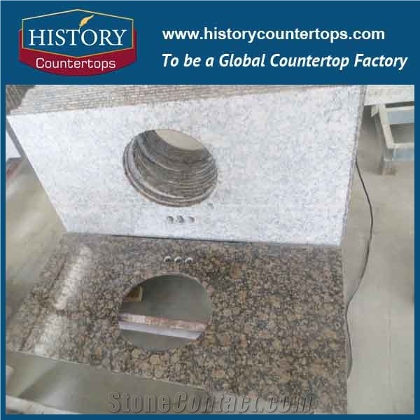 Nattural Stone Chinese Supplier High Polished Finland Baltic Brown Granite Bathroom Countertops,Custom Vanity Tops for Sales