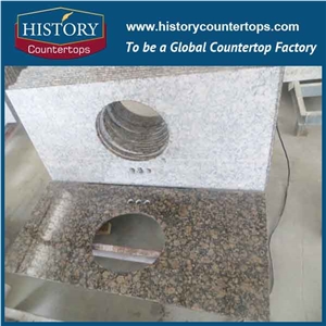 Nattural Stone Chinese Supplier High Polished Finland Baltic Brown Granite Bathroom Countertops,Custom Vanity Tops for Sales