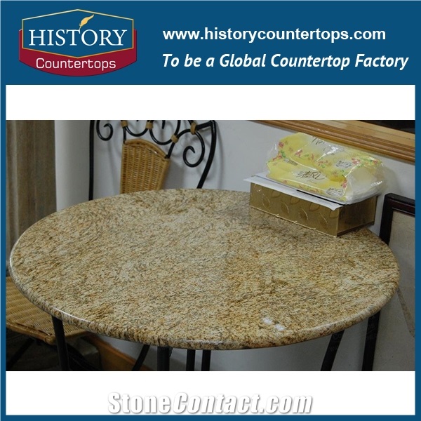 Tiger Skin Yellow Countertops with Lamonated Bullnose Edge, Engineered Stone Kitchen Worktops Polished Surface, China Granite Stone Kitchen Island Tops for Multi-Family Projects