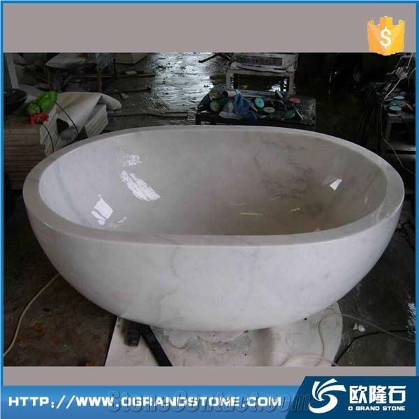 Natural Stone Bathtub, Guangxi White Marble Bathroom Bathtub