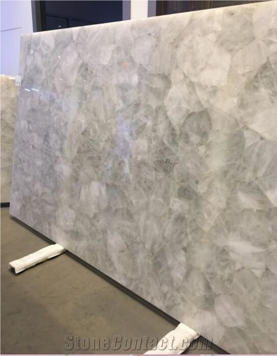 Semi Precious Stone White Crystal Stone Slabs