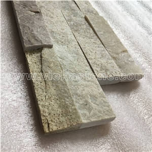 China Beige Slate Fireplace Stacked Stone Veneer Feature Wall Cladding Panel Ledge Stone Rock Split Face Mosaic Tile Landscaping Building Interior & Exterior Decor Natural Culture Stone 55x15cm Z