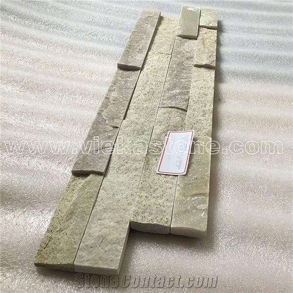 China Beige Slate Fireplace Stacked Stone Veneer Feature