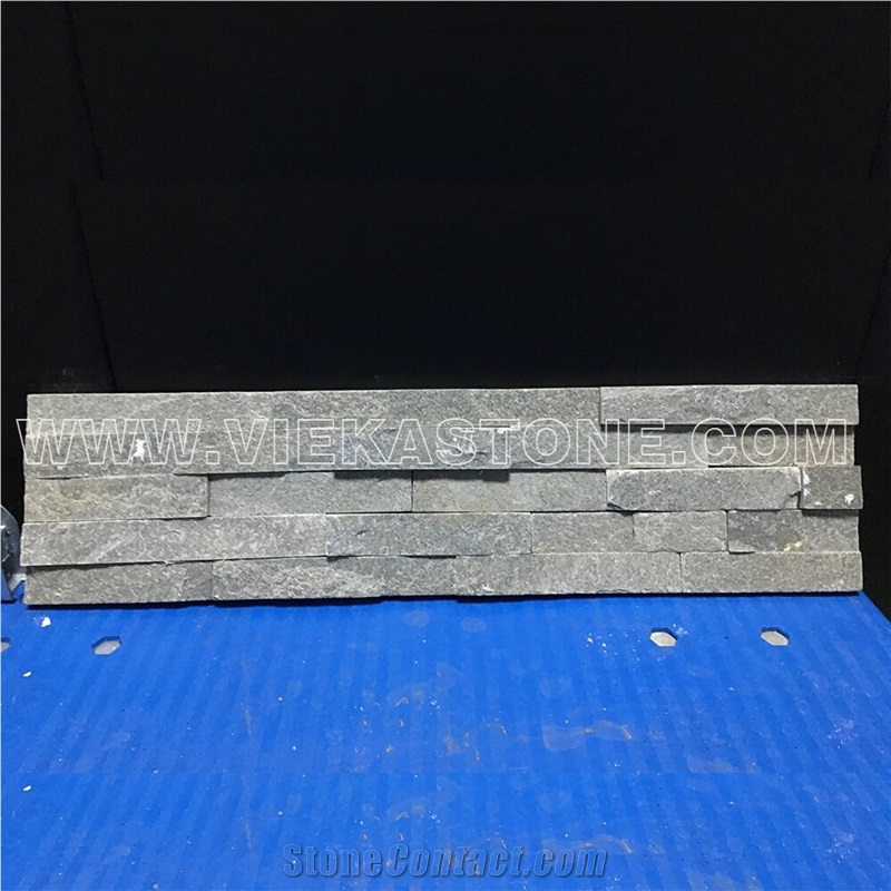 China P013 Green Slate Fireplace Stacked Stone Veneer Feature Wall Cladding Panel Ledge Stone Rock Natural Split Face Mosaic Tile Landscaping Building Interior & Exterior Decor Culture Stone 60x15cm