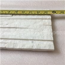 China Snow White Quartzite Fireplace Stacked Stone Veneer Feature Wall Cladding Panel Ledge Stone Rock Split Face Mosaic Tile Landscaping Building Interior & Exterior Decor Natural Culture Stone 60x15