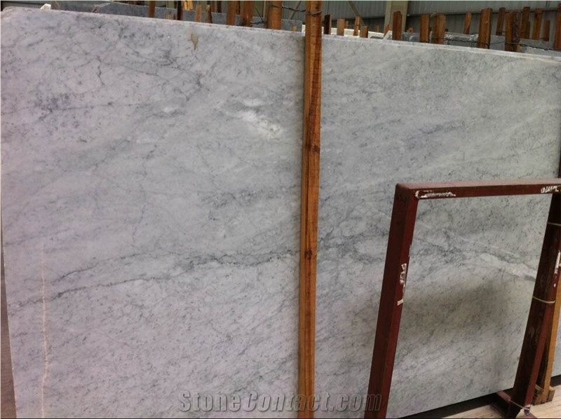 Carrara White Italian White Marble Slabs & Thin Tiles & Flooring Tiles & Wall Cladding, Polished Best White Marble Tiles & Slabs for Interior Decoration