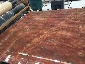 Rosso Damasco Marble Italian Red Marble Slabs & Thin Tiles & Flooring Tiles & Wall Cladding, Polished Luxury Red Marble Tiles & Slabs for Interior Decoration