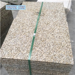 Hubei Cheap Granite Slab Yellow / Grey Tile Polished Flamed