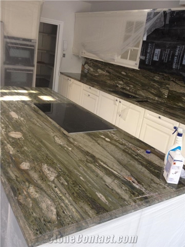 Tropical Green Quartzite Kitchen Countertop