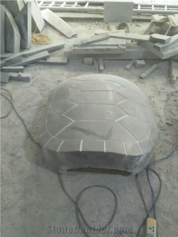 Blue Stone Carving Turtle Sculpture for Garden and Beach