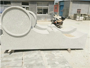 Light Grey Granite Shaped Carving External Bench and Garden Border Stone