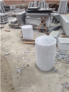 North G603 Silver Grey Granite Flamed Surface Parking Pillars Columns Parking Stop Stones Competitive Prices