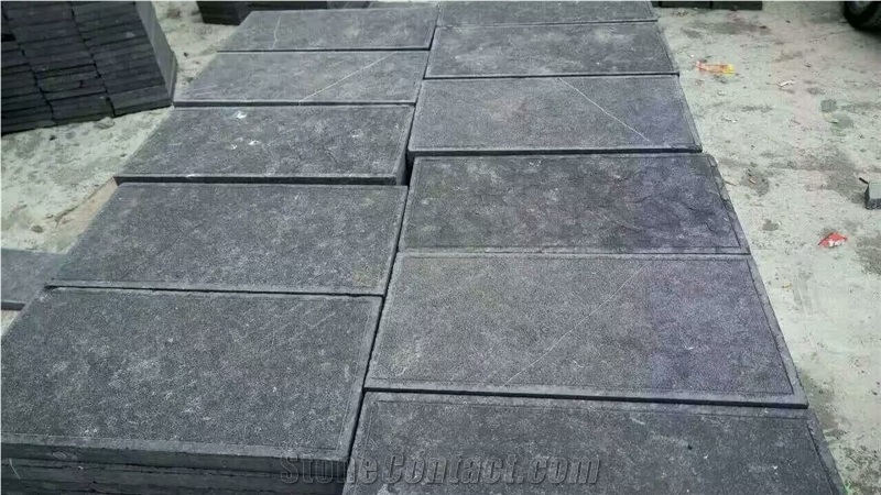 Shandong Blue Limestone Natural Surface Chiseled Paver and Wall Cladding