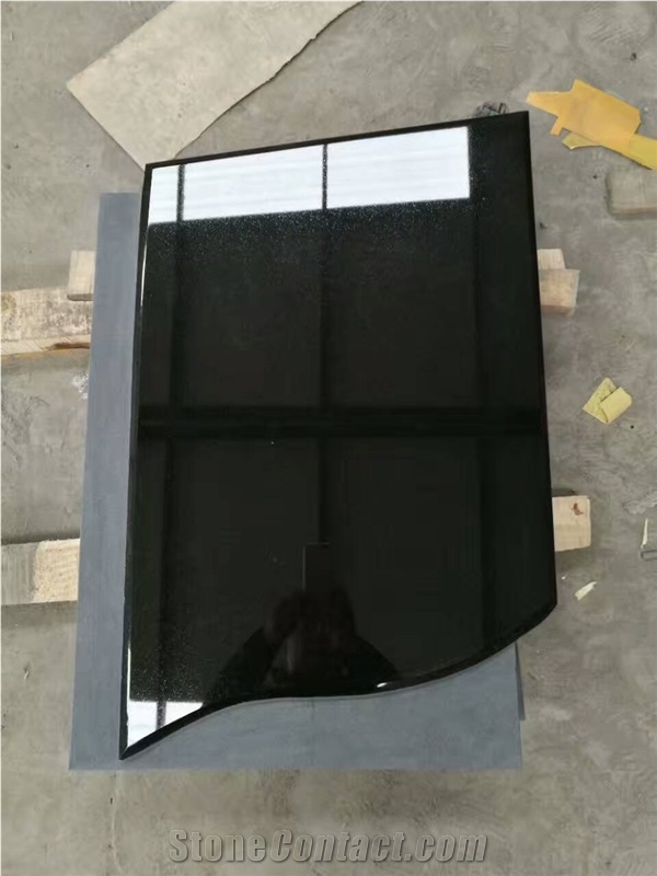 Shanxi Black Granite American Style Absolutely Black Grave Stone Super Quality Competitive Prices