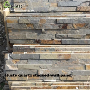 Natural Rusty Quartzite Wall Culture Stone 3d Decorative Wall Panels for Sale