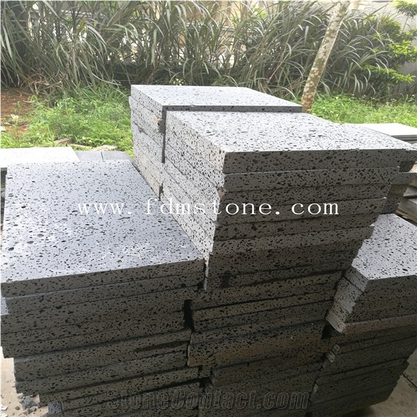 Brushed Lava Stone Basalt Paver,2cm Cut to Size,Garden Stone for Exrerior Wall