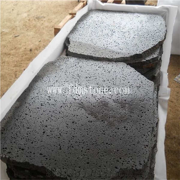 Volcanic Black Lava Stone Crazy Paving Stone,Outdoor Garden Stepping Stone,Landscaping Stone Paver