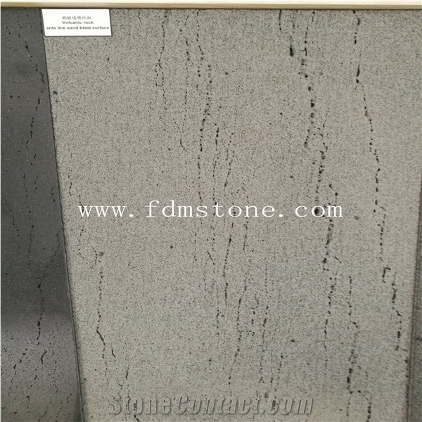 Volcanic Rock Ants Line Slab and Cut to Size,Brushed Tiles
