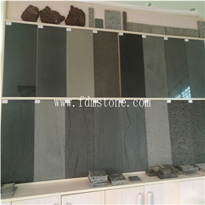 Waterproof Black Stone Tiles,Sealled Surface Hainan Black Flooring Paver