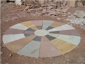 Sandstone Circle Patio Paving Pattern