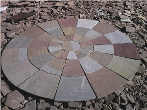 Sandstone Circle Patio Paving Pattern