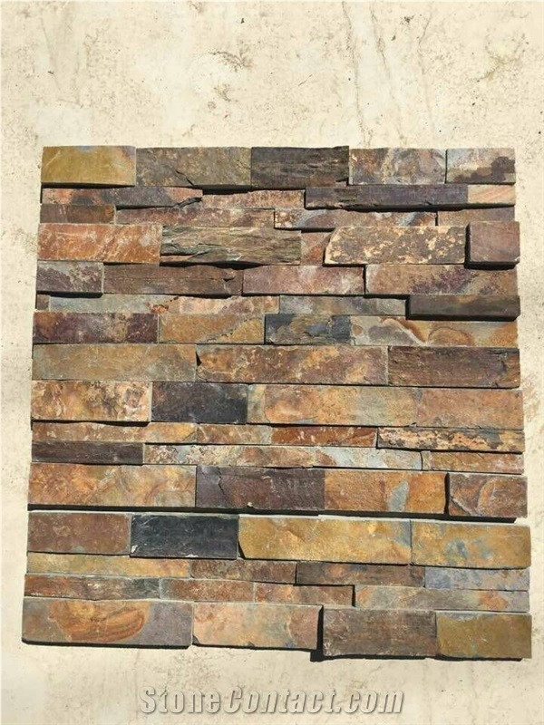 California Rock Face, Multicolor Slate Cultured Stone,Ledge