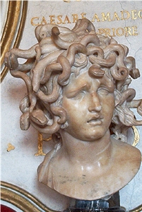Hand Carved Marble Bust Medusa