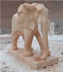 Pink Marble Elephant Sculpture Garden Sculptures Animal Statues