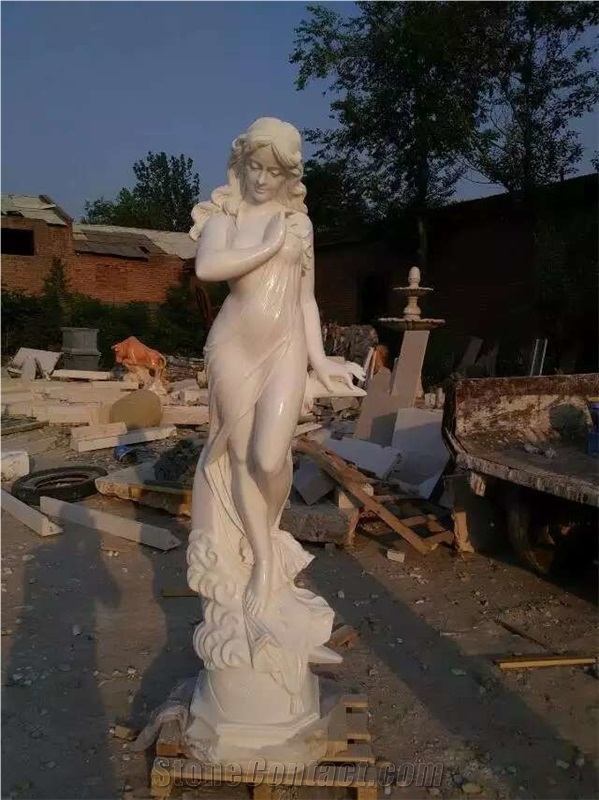 Pure White Marble Lady Statue Sculpture