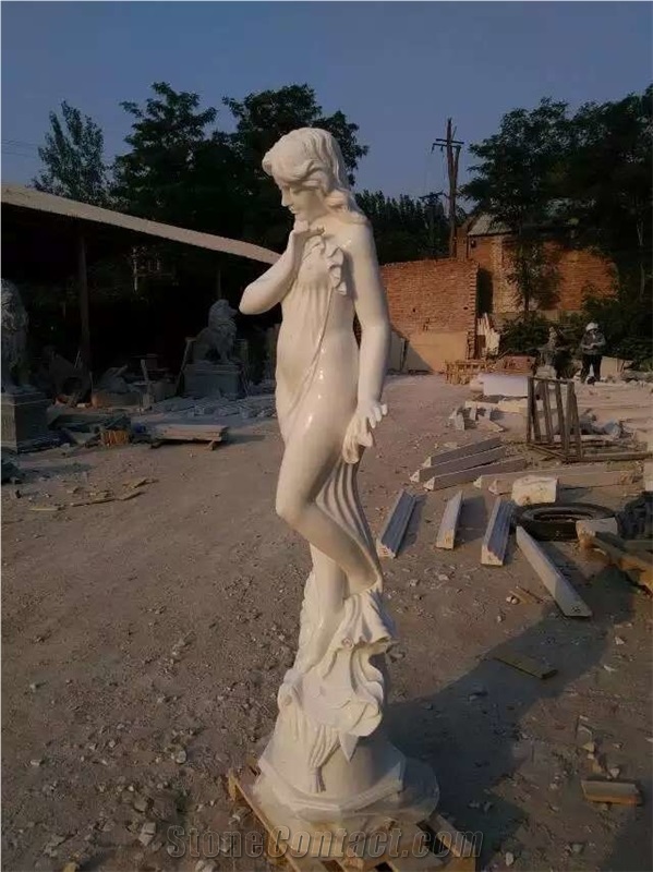 Pure White Marble Lady Statue Sculpture