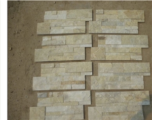 White Cream Quartzite Ledge Stone, Stacked Stone Panels