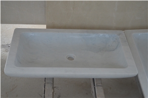 White Marble Basin for Bathroom,Sink