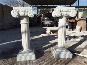 White Marble Pedestal Column