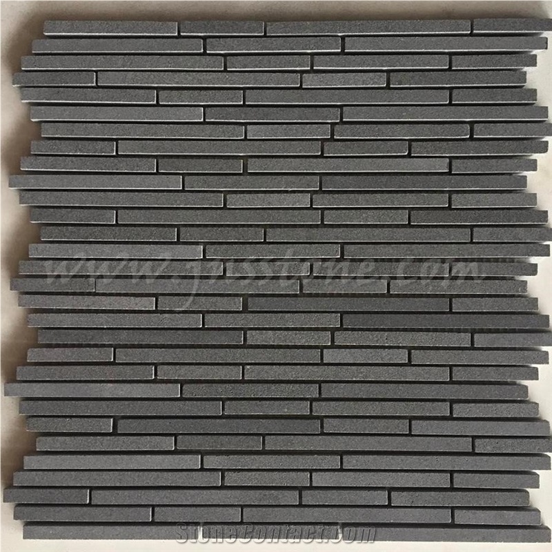 China Grey Basalt Mosaics / Honed Mosaic Tiles / Inca Grey / Basaltina / Basalto / Bazalt for Walling , Cladding